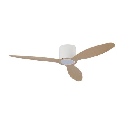 ZEVENTI - LED dimējams griestu ventilators VENTORA LED/24W/230V 3000/4000/6000K Wi‑Fi Tuya balts/ozols + tālvadība