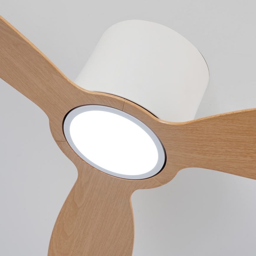 ZEVENTI - LED dimējams griestu ventilators VENTORA LED/24W/230V 3000/4000/6000K Wi‑Fi Tuya balts/ozols + tālvadība