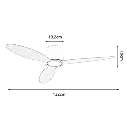 ZEVENTI - LED dimējams griestu ventilators VENTORA LED/24W/230V 3000/4000/6000K Wi‑Fi Tuya balts/ozols + tālvadība