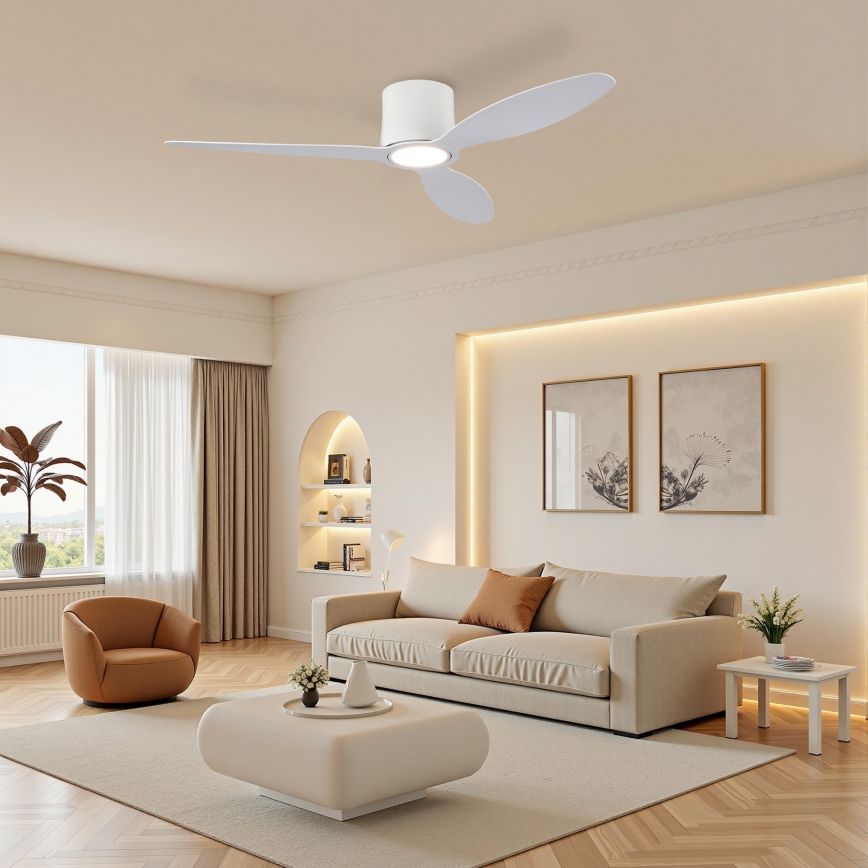 ZEVENTI - LED griestu ventilators ar regulējamu apgaismojumu VENTORA LED/24W/230V 3000/4000/6000K Wi-Fi Tuya balts + tālvadības pults