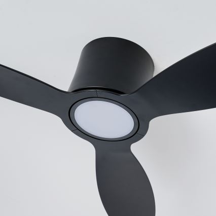 ZEVENTI - LED aptumšojams griestu ventilators VENTORA LED/24W/230V 3000/4000/6000K Wi-Fi Tuya melns + tālvadības pults