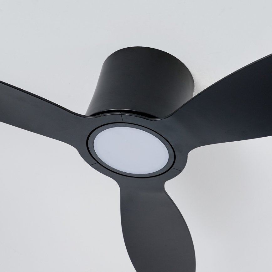 ZEVENTI - LED aptumšojams griestu ventilators VENTORA LED/24W/230V 3000/4000/6000K Wi-Fi Tuya melns + tālvadības pults