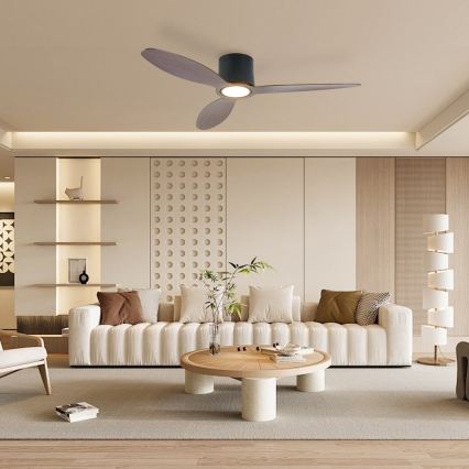 ZEVENTI - LED Dimmējams griestu ventilators VENTORA LED/24W/230V 3000/4000/6000K Wi-Fi Tuya melns/riekstkoka + tālvadības pults
