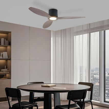 ZEVENTI - LED Dimmējams griestu ventilators VENTORA LED/24W/230V 3000/4000/6000K Wi-Fi Tuya melns/riekstkoka + tālvadības pults