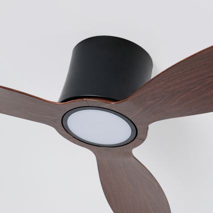 ZEVENTI - LED Dimmējams griestu ventilators VENTORA LED/24W/230V 3000/4000/6000K Wi-Fi Tuya melns/riekstkoka + tālvadības pults
