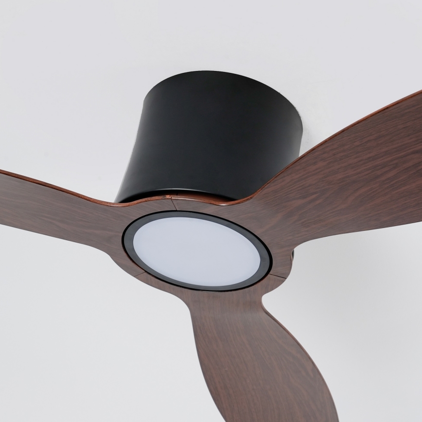 ZEVENTI - LED Dimmējams griestu ventilators VENTORA LED/24W/230V 3000/4000/6000K Wi-Fi Tuya melns/riekstkoka + tālvadības pults