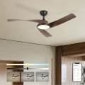 ZEVENTI - LED regulējams griestu ventilators AERYS LED/24W/230V 3000/4000/6000K Wi‑Fi Tuya melns/valrieksts + tālvadības pults