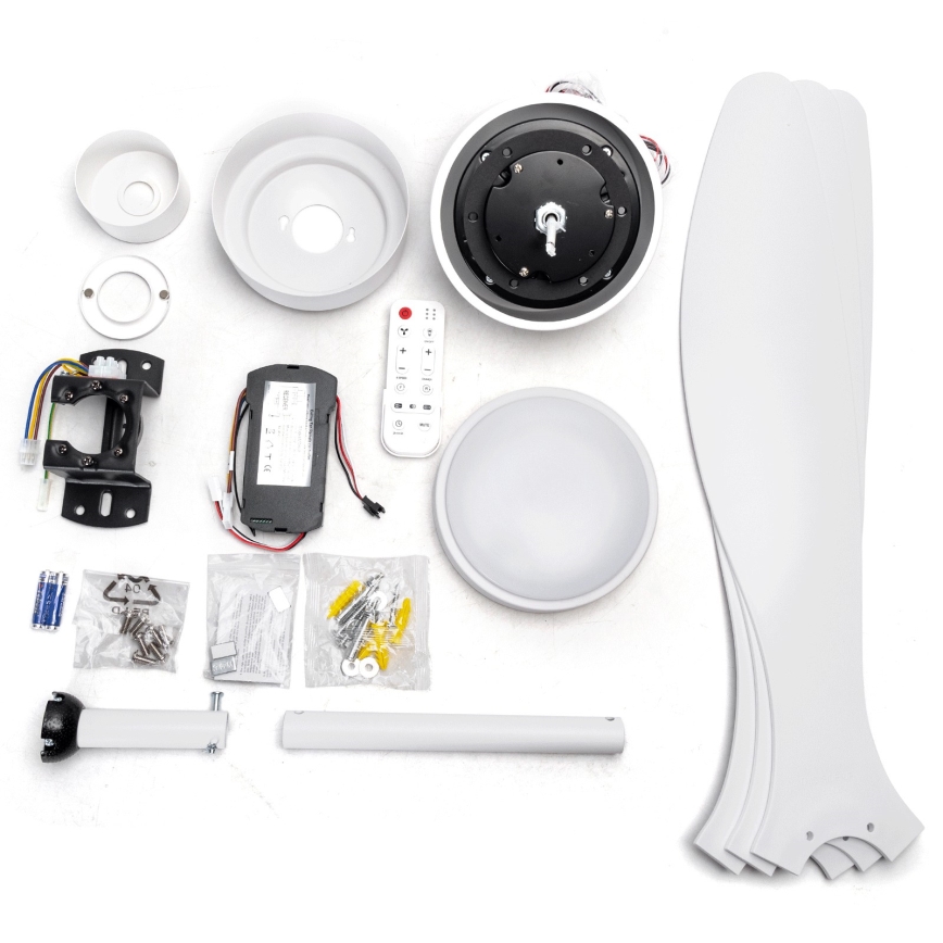 ZEVENTI - LED aptumšojams griestu ventilators ULUWATU LED/20W/230V 2700-6500K 132cm balts + tālvadības pults