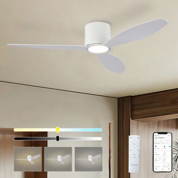 ZEVENTI - Regulējams LED griestu ventilators VENTORA LED/24W/230V 3000/4000/6000K Wi-Fi Tuya balts + tālvadības pults