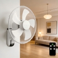 ZEVENTI - sienas ventilators FANNY 45W/230V Ø 41 cm balts + tālvadība