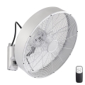 ZEVENTI - Sienas ventilators FANNY 50W/230V ar diametru 45 cm, matēta hroma apdare + tālvadība