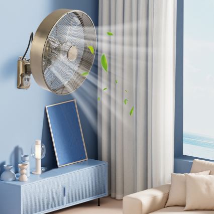 ZEVENTI - Sienas ventilators FANNY 50W/230V, bronzas krāsā + tālvadības pults