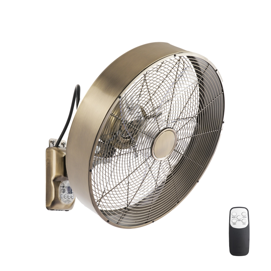 ZEVENTI - Sienas ventilators FANNY 50W/230V, bronzas krāsā + tālvadības pults