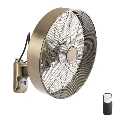 ZEVENTI - Sienas ventilators FANNY 50W/230V, bronzas krāsā + tālvadības pults