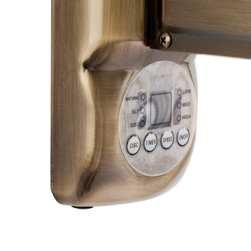 ZEVENTI - Sienas ventilators FANNY 50W/230V, bronzas krāsā + tālvadības pults