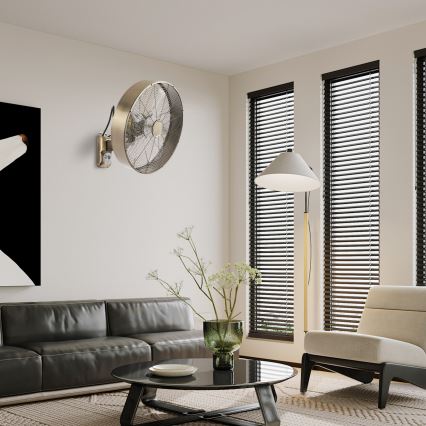 ZEVENTI - Sienas ventilators FANNY 50W/230V, Ø 45 cm, bronzas krāsā, ar tālvadības pulti