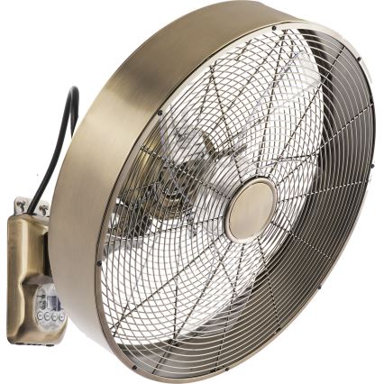 ZEVENTI - Sienas ventilators FANNY 50W/230V, Ø 45 cm, bronzas krāsā, ar tālvadības pulti