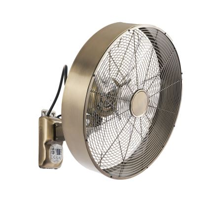 ZEVENTI - Sienas ventilators FANNY 50W/230V, Ø 45 cm, bronzas krāsā, ar tālvadības pulti