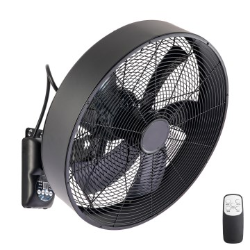 ZEVENTI - Sienas ventilators FANNY 50W/230V diametrs 45 cm melns + tālvadība