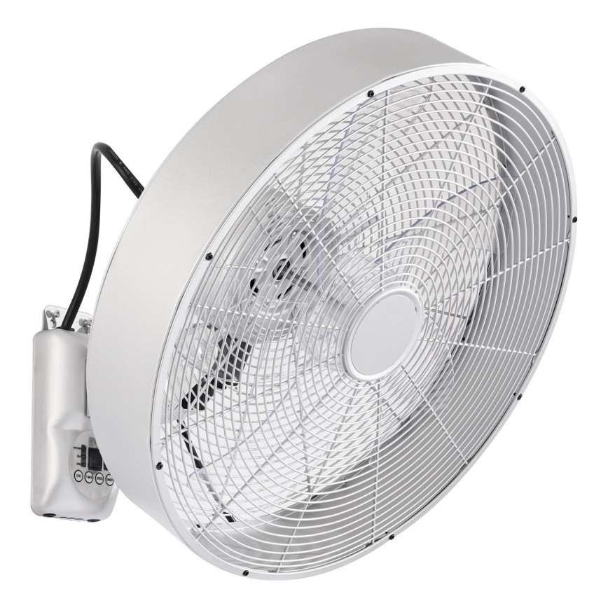 ZEVENTI - Sienas ventilators FANNY 50W/230V matēts hroms + ar tālvadības pulti