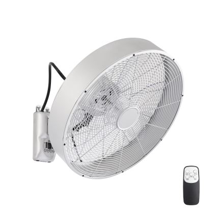 ZEVENTI - Sienas ventilators FANNY 50W/230V matēts hroms + ar tālvadības pulti