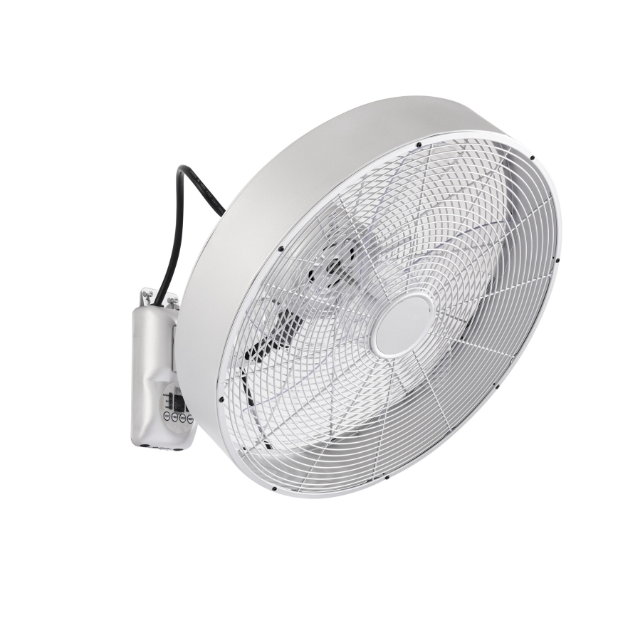 ZEVENTI - Sienas ventilators FANNY 50W/230V matēts hroms + ar tālvadības pulti