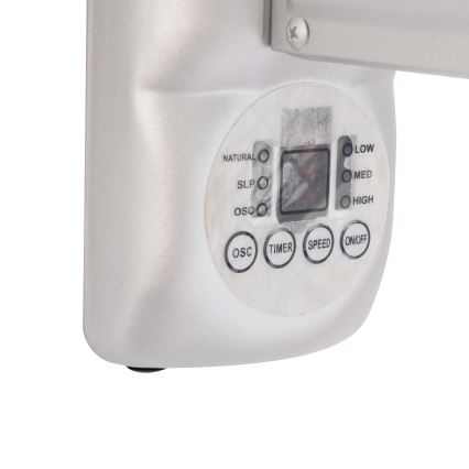 ZEVENTI - Sienas ventilators FANNY 50W/230V matēts hroms + ar tālvadības pulti