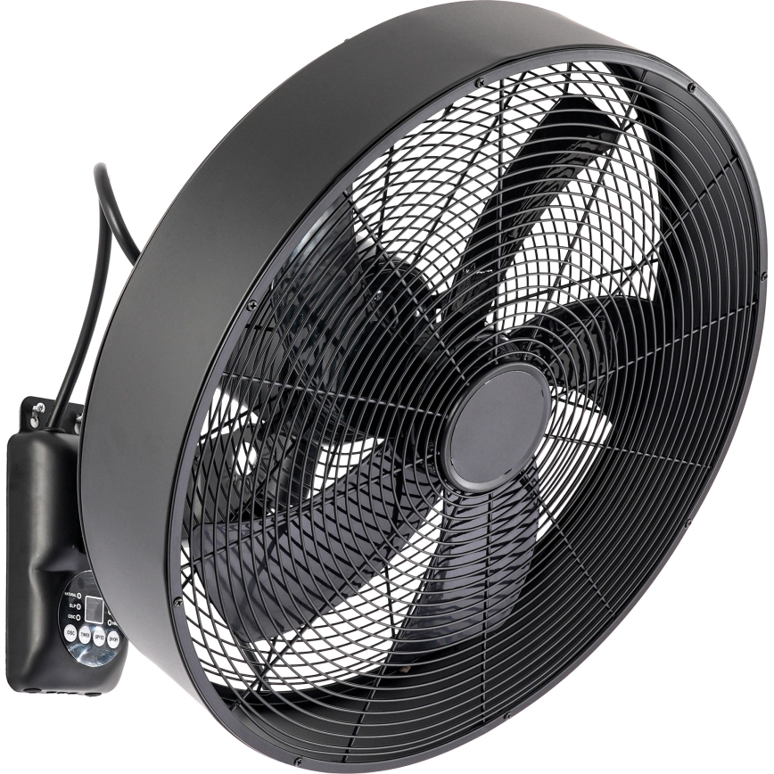 ZEVENTI - Sienas ventilators FANNY 50W/230V diametrs 45 cm melns + tālvadība