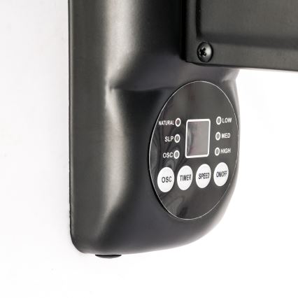 ZEVENTI - Sienas ventilators FANNY 50W/230V diametrs 45 cm melns + tālvadība