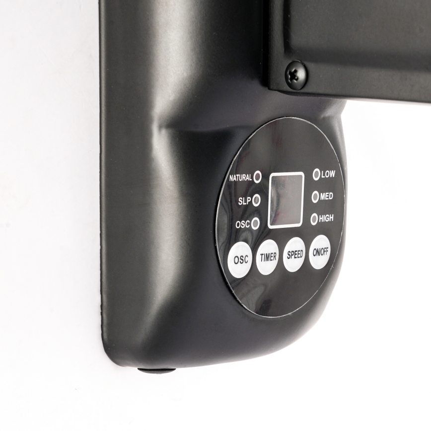 ZEVENTI - Sienas ventilators FANNY 50W/230V diametrs 45 cm melns + tālvadība