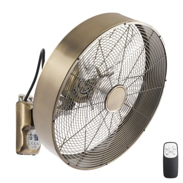 ZEVENTI - Sienas ventilators FANNY 50W/230V, Ø 45 cm, bronzas krāsā, ar tālvadības pulti