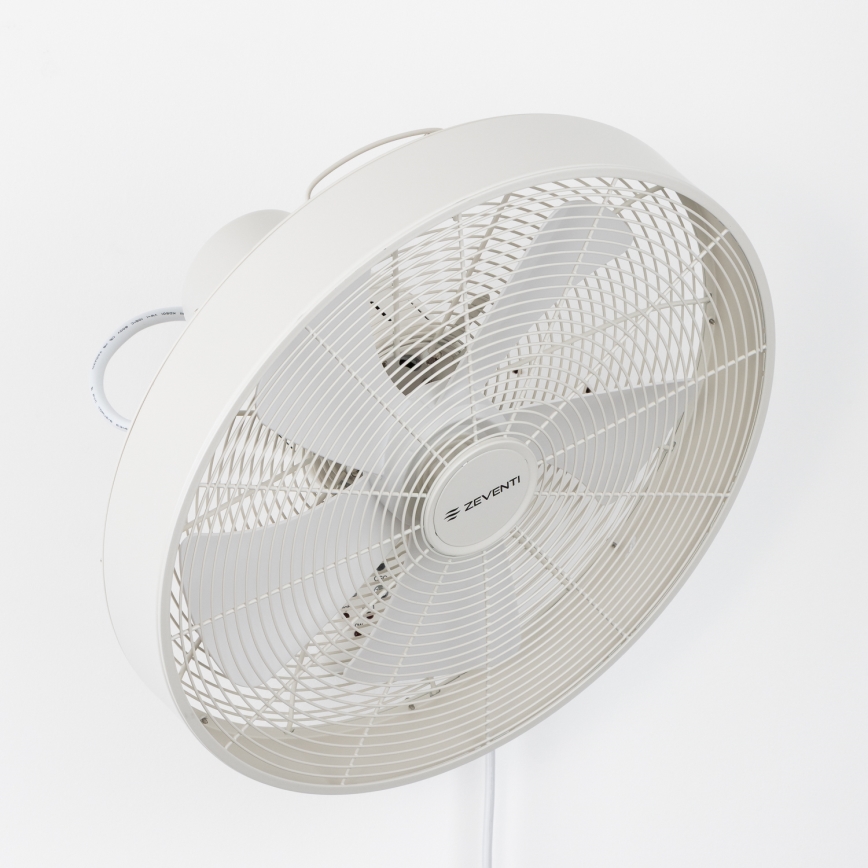 ZEVENTI - Sienas ventilators FREEZE 50W/230V d. 40 cm balta + tālvadības pults