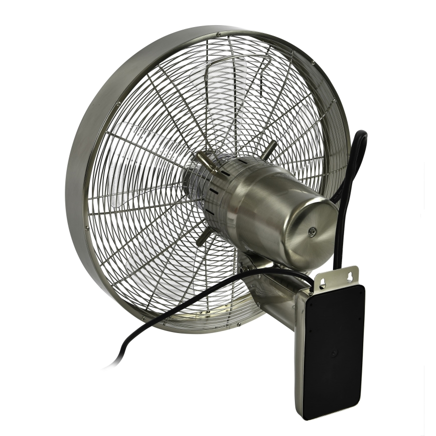 ZEVENTI - Sienas ventilators FREEZE 50W/230V d. 40 cm matēts hroms + tālvadības pults