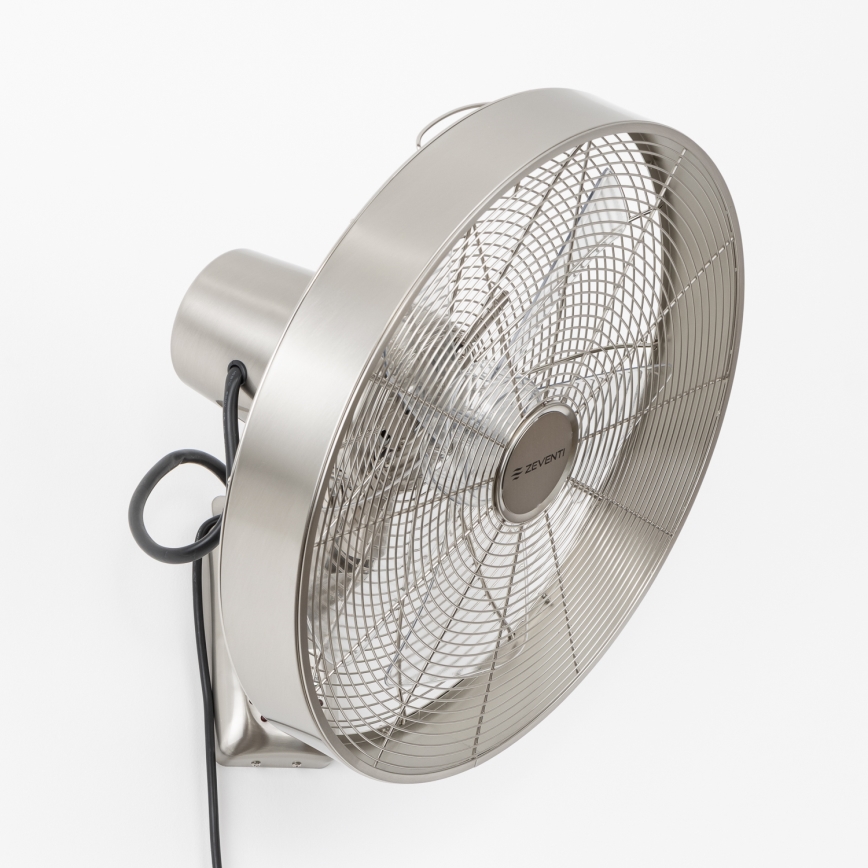 ZEVENTI - Sienas ventilators FREEZE 50W/230V d. 40 cm matēts hroms + tālvadības pults