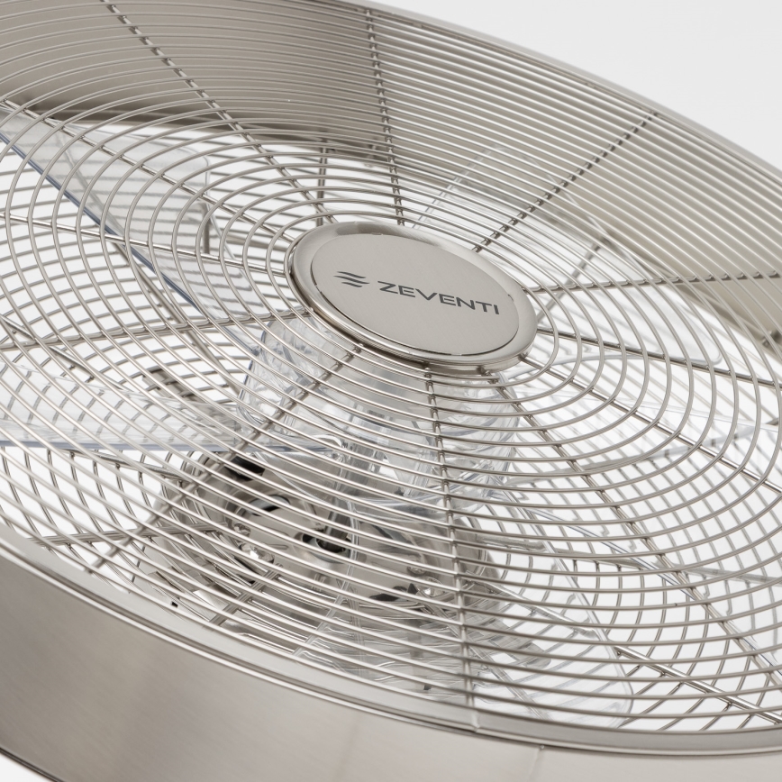 ZEVENTI - Sienas ventilators FREEZE 50W/230V d. 40 cm matēts hroms + tālvadības pults