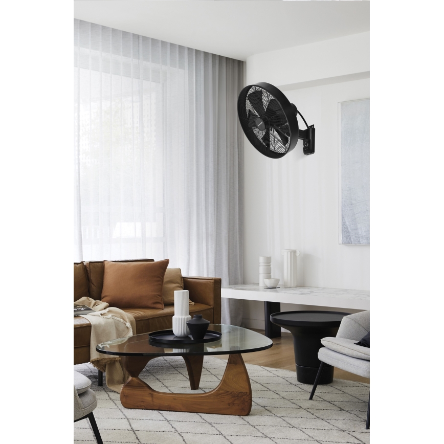 ZEVENTI - Sienas ventilators FREEZE 50W/230V d. 40 cm melna + tālvadības pults