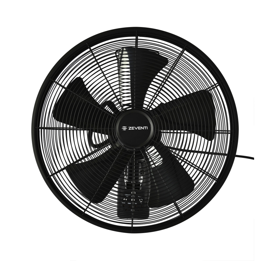 ZEVENTI - Sienas ventilators FREEZE 50W/230V d. 40 cm melna + tālvadības pults