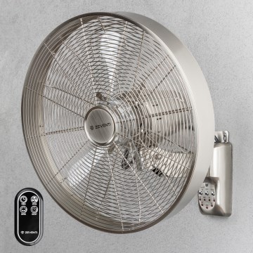 ZEVENTI - Sienas ventilators FREEZE 50W/230V diametrs 45 cm matēts hroms + tālvadība