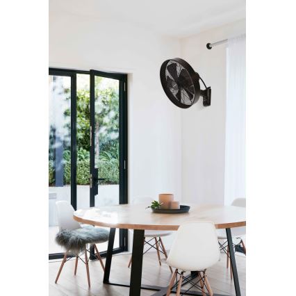 ZEVENTI - Sienas ventilators FREEZE 50W/230V d. 40 cm melna/brūna + tālvadības pults