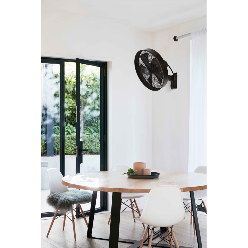 ZEVENTI - Sienas ventilators FREEZE 50W/230V d. 40 cm melna/brūna + tālvadības pults