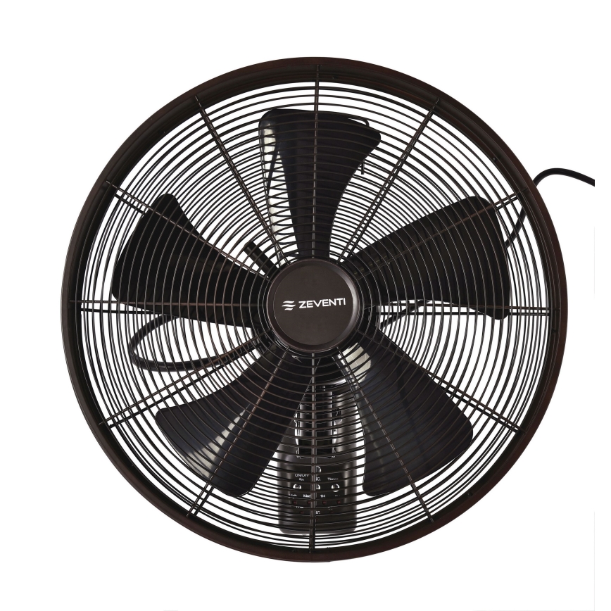 ZEVENTI - Sienas ventilators FREEZE 50W/230V d. 40 cm melna/brūna + tālvadības pults