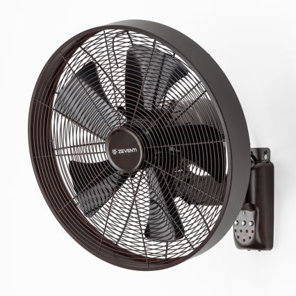 ZEVENTI - Sienas ventilators FREEZE 50W/230V d. 40 cm melna/brūna + tālvadības pults