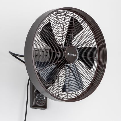 ZEVENTI - Sienas ventilators FREEZE 50W/230V Ø 45 cm melns/brūns + ar tālvadības pulti