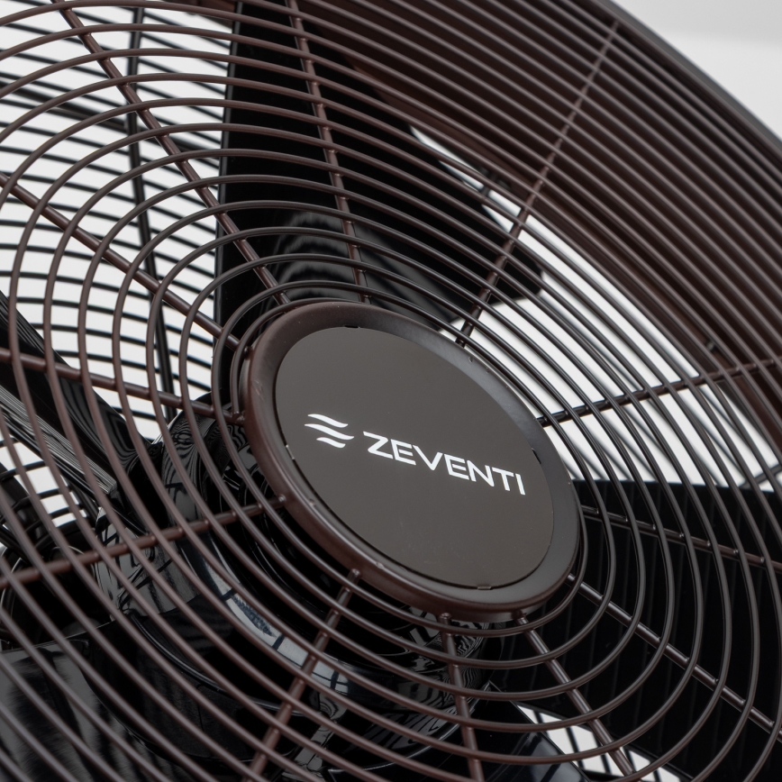 ZEVENTI - Sienas ventilators FREEZE 50W/230V Ø 45 cm melns/brūns + ar tālvadības pulti