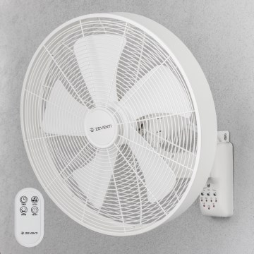 ZEVENTI - Sienas ventilators FREEZE 50W/230V Ø 45 cm balts + ar tālvadības pulti