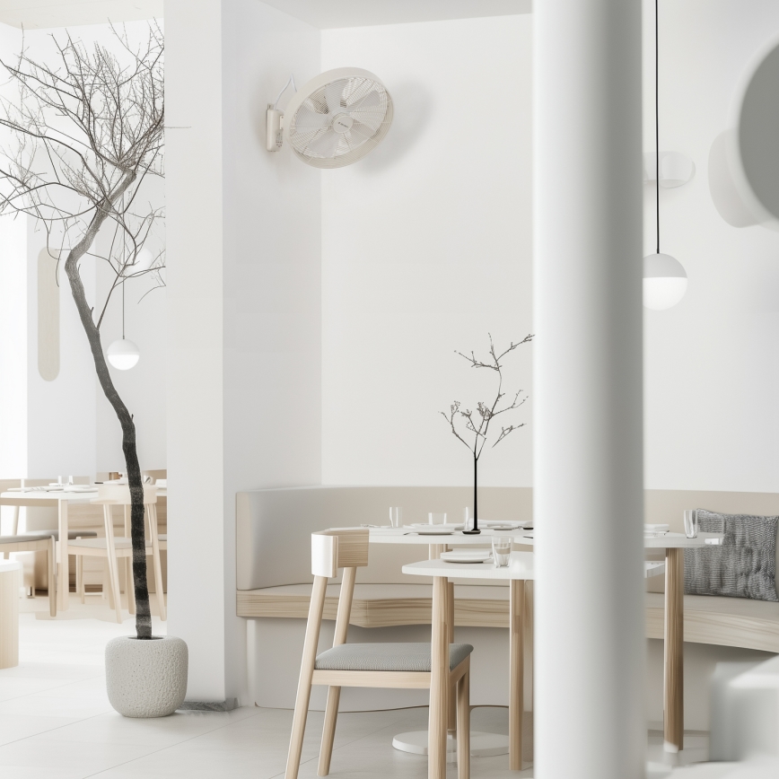 ZEVENTI - Sienas ventilators FREEZE 50W/230V Ø 45 cm balts + ar tālvadības pulti