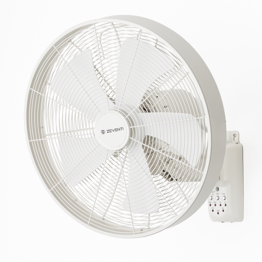 ZEVENTI - Sienas ventilators FREEZE 50W/230V Ø 45 cm balts + ar tālvadības pulti