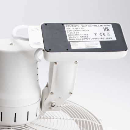 ZEVENTI - Sienas ventilators FREEZE 50W/230V Ø 45 cm balts + ar tālvadības pulti