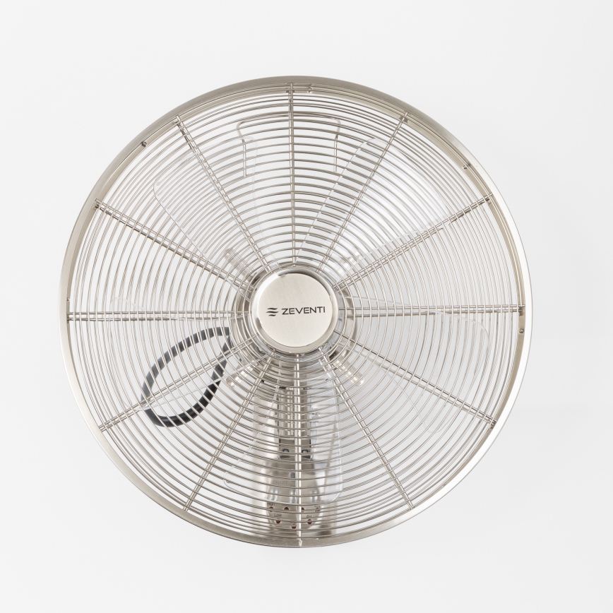 ZEVENTI - Sienas ventilators FREEZE 50W/230V diametrs 45 cm matēts hroms + tālvadība