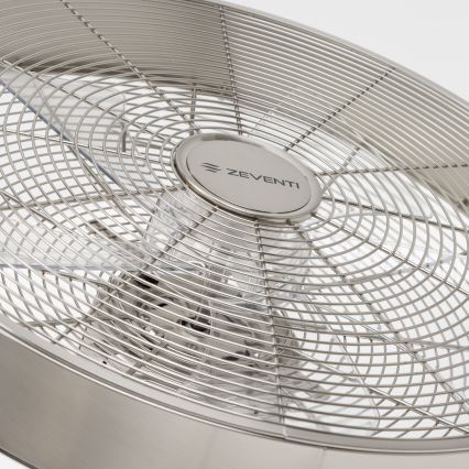 ZEVENTI - Sienas ventilators FREEZE 50W/230V diametrs 45 cm matēts hroms + tālvadība